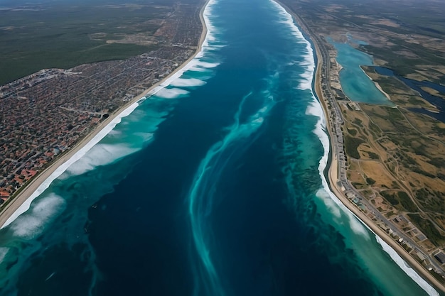 Oceano sulla spiaggia di Santa Monica