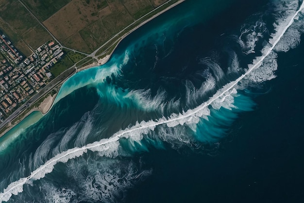 Oceano sulla spiaggia di Santa Monica