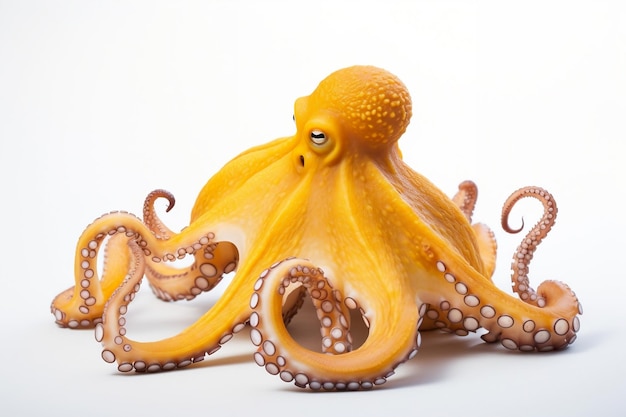 Octopus giallo isolato su sfondo trasparente AI generativa