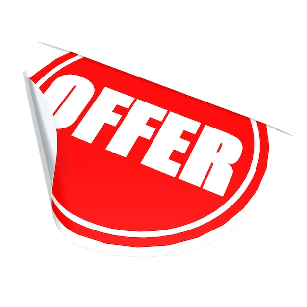 Offerta etichetta cerchio rosso