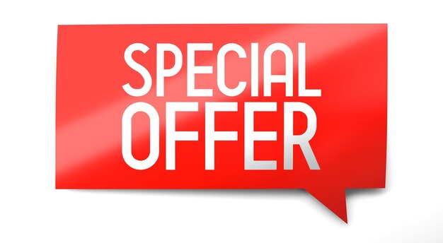 Offerta speciale di illustrazione 3D della bolla speach