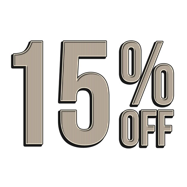 Offerte di sconto del 15 per cento Tag con design in stile vintage