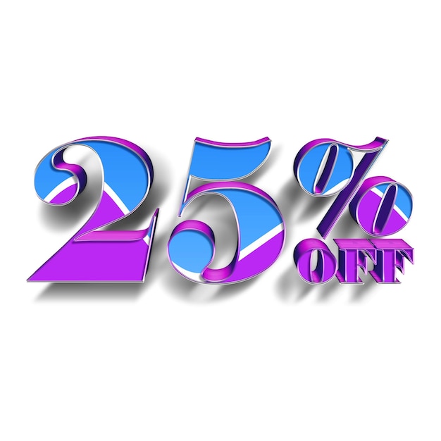 Offerte di sconto del 25% Tag con design in stile blu viola