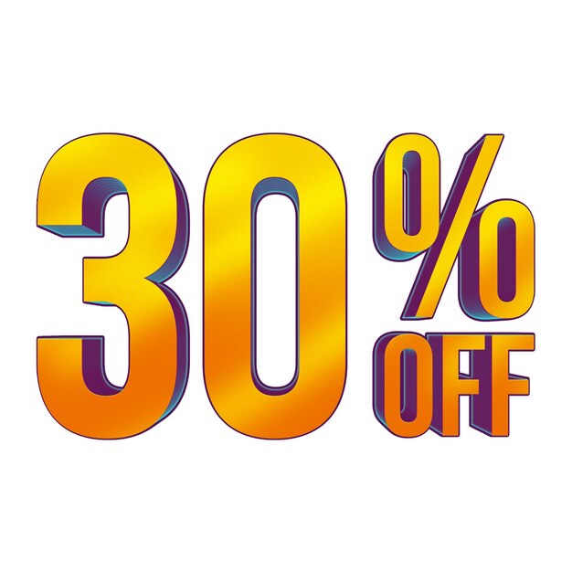 Offerte di sconto del 30% Tag con design in stile 3D