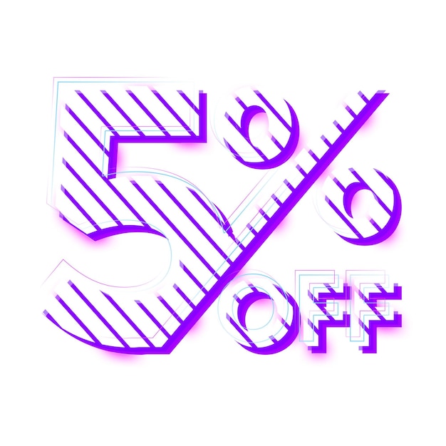 Offerte di sconto del 5% Tag con design a strisce viola