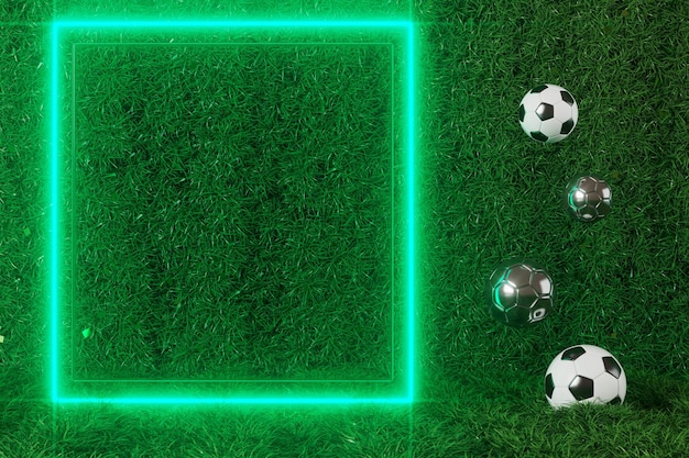 Oggetto 3d di calcio sullo sfondo astratto