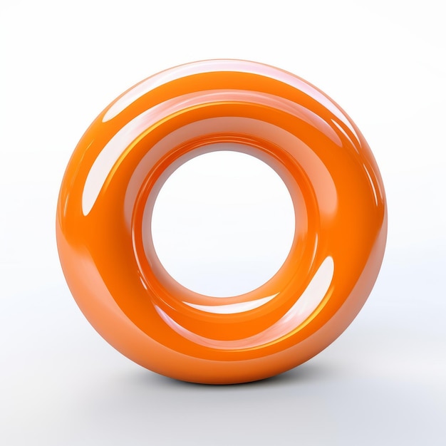 Oggetto arancione lucido in anello arancione Illustrazione 3D