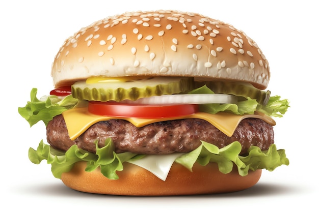 Oggetto bianco isolato cheeseburger