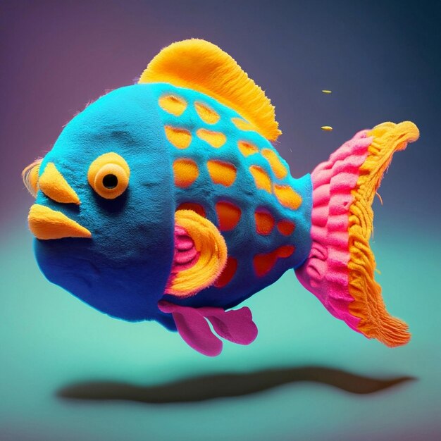 Oggetto icona CGI 3d stilizzato pesce