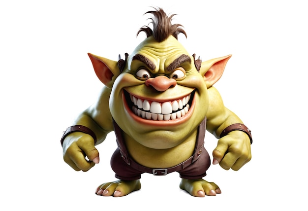 Ogre divertente con un grande sorriso IA generativa