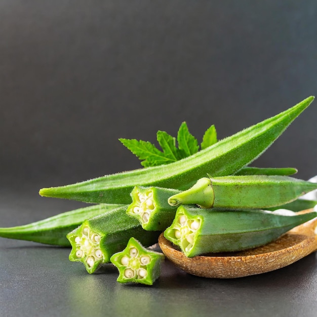 okra fresca isolata su sfondo bianco