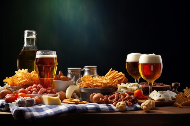 Oktoberfest gustosi snack alla birra del festival bavarese