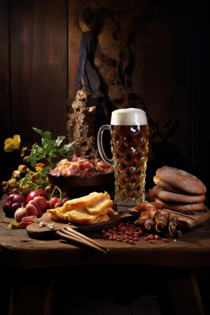 Oktoberfest gustosi snack alla birra del festival bavarese