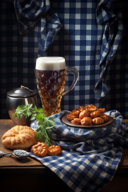 Oktoberfest gustosi snack alla birra del festival bavarese