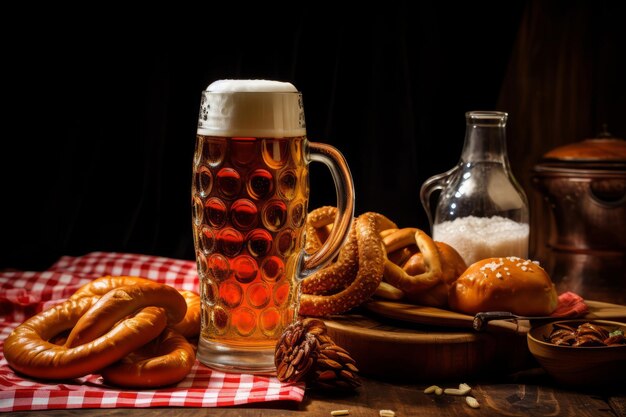 Oktoberfest gustosi snack alla birra del festival bavarese