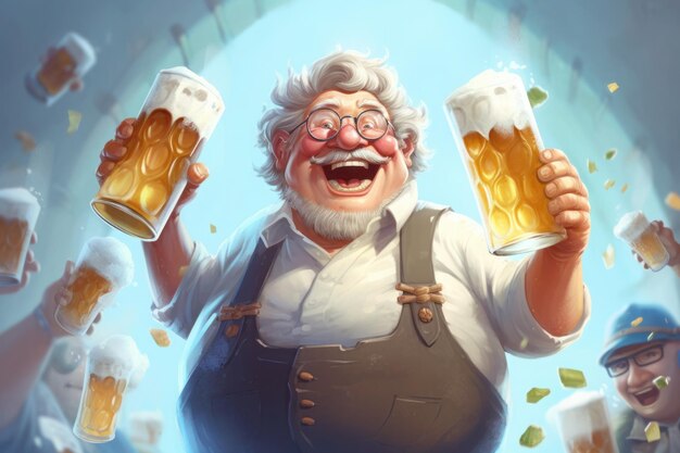 Oktoberfest uomo anziano con birra