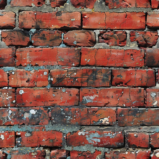 Old red brick wall background grunge texture