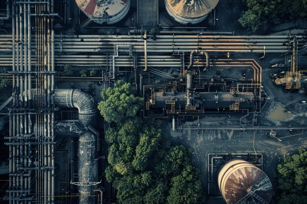 oleodotto con edificio di stoccaggio del petrolio di fondo