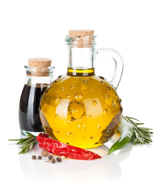 Olio d'oliva e aceto con spezie