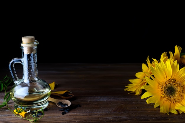 Olio di girasole in bottiglia