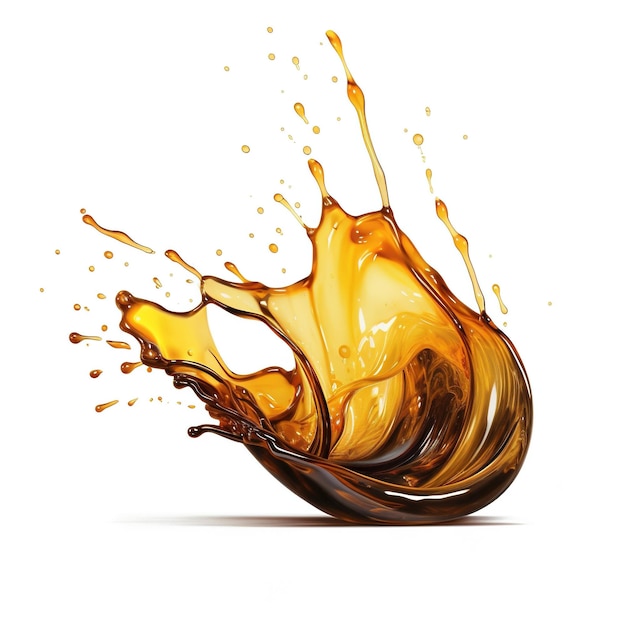 olio isolato in sfondo bianco Goccia di olio d'oro isolata on white Goccia di olio d'oliva o combustibile oro