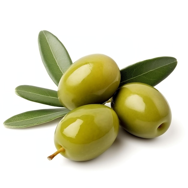 oliva con sfondo bianco foglia isolato