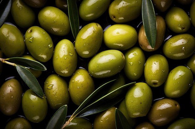 Olive come sfondo e consistenza