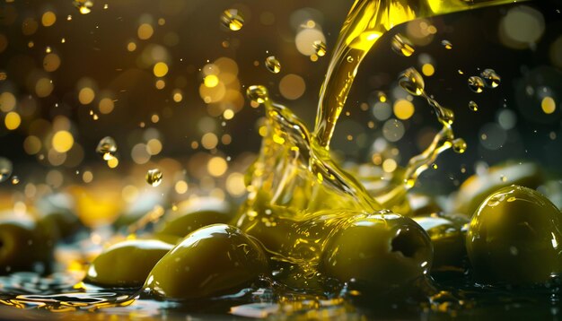Olive fresche e spruzzate di olio d'oliva