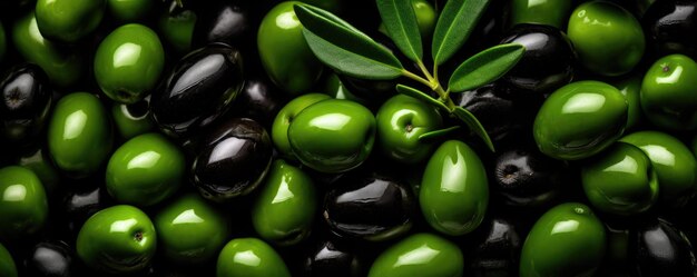 Olive nere e verdi da vicino Ai generativa