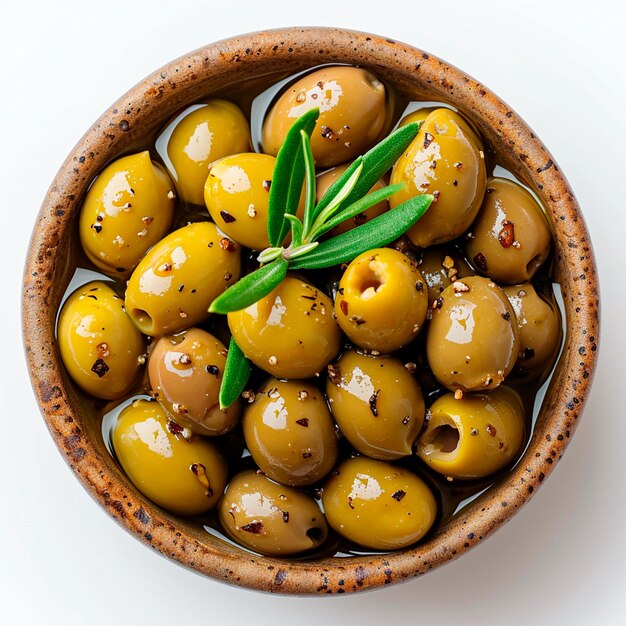 Olive su uno sfondo bianco isolato immagine generata dall'AI