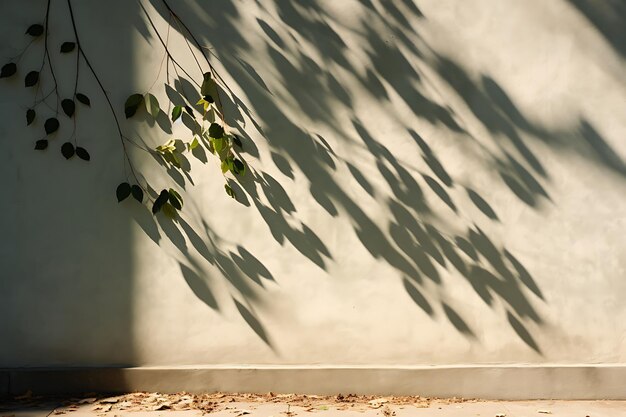 Ombra di foglie di acero su un muro