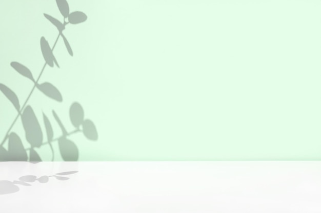 Ombre di piante su parete di colore neutro Foglie di sfondo ombra Rami fiori e fogliame su sfondo pastello da studio Presentazione del prodotto Minimal mock up per la pubblicità Effetto di sovrapposizione alla moda