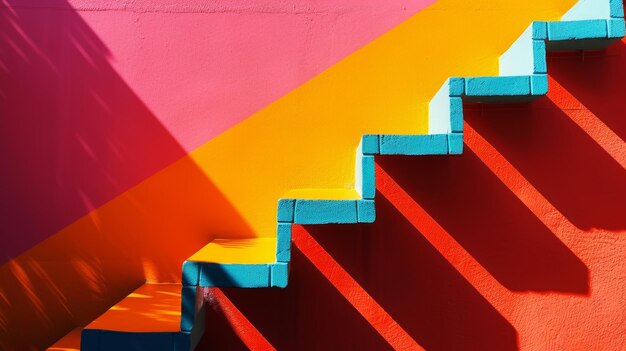 Ombre geometriche colorate sulle scale