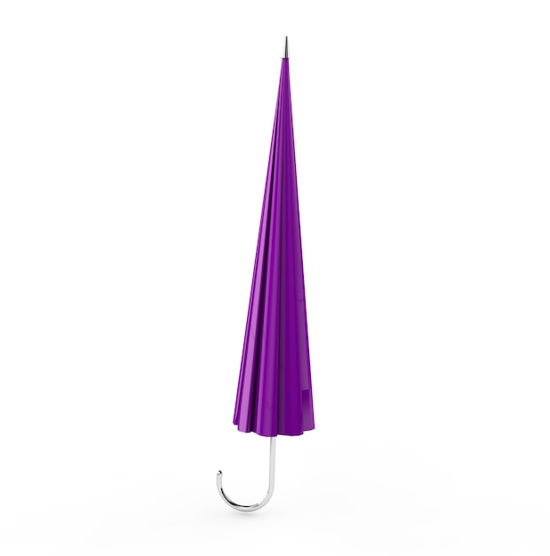 Ombrello o parasole con manico nero isolato su sfondo bianco 3d render