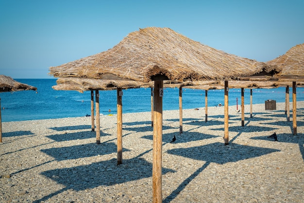 Ombrelloni sulla spiaggia di Nebug Russia