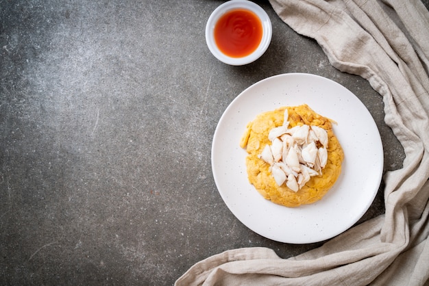 omelette con polpa di granchio