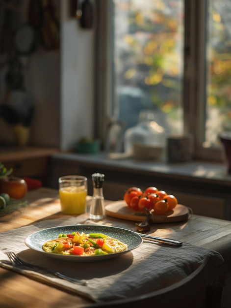 Omelette con verdure a colazione