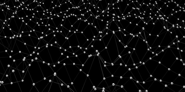 Onda astratta del collegamento con i punti e le linee rappresentazione 3D