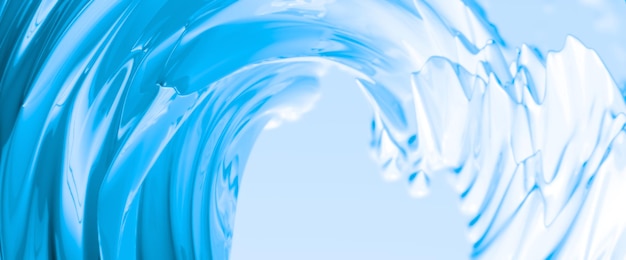 Onda blu, fondo liquido astratto. illustrazione 3d, rendering 3d.