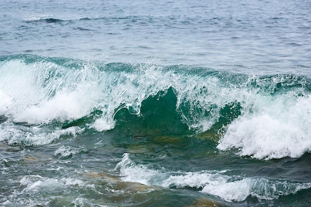 Onda di tempesta sulla costa dell'Artico