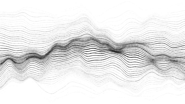 Onda digitale 3d Onda tecnologica Struttura digitale del flusso Sfondo della tecnologia informatica Rendering 3D