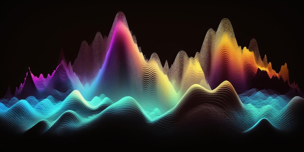 Onda sonora astratta Voce forma d'onda digitale volume tecnologia vocale onda vibrante Musica suono energ