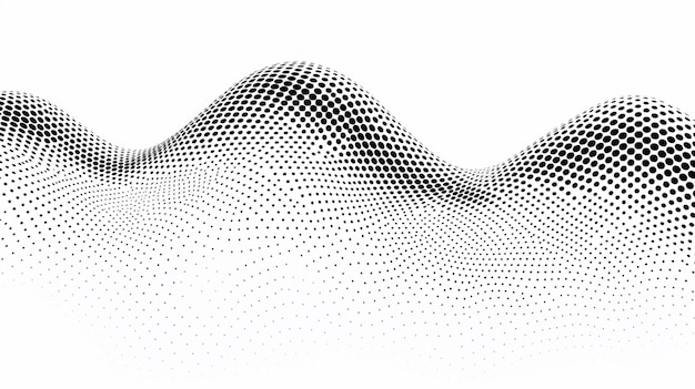 Ondata di linea a punti isolata su sfondo bianco