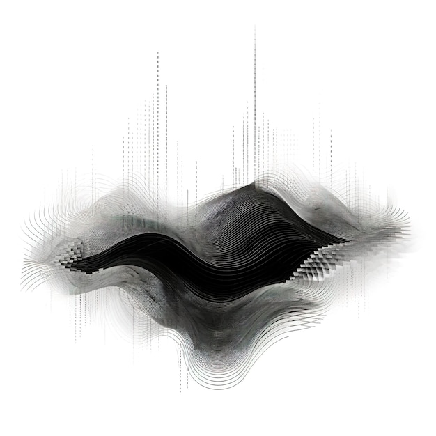 Ondate sonore grafiche in bianco e nero