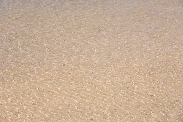 Onde chiare e sabbia colorata sulla spiaggia di sabbia tropicale in Creta Grecia.