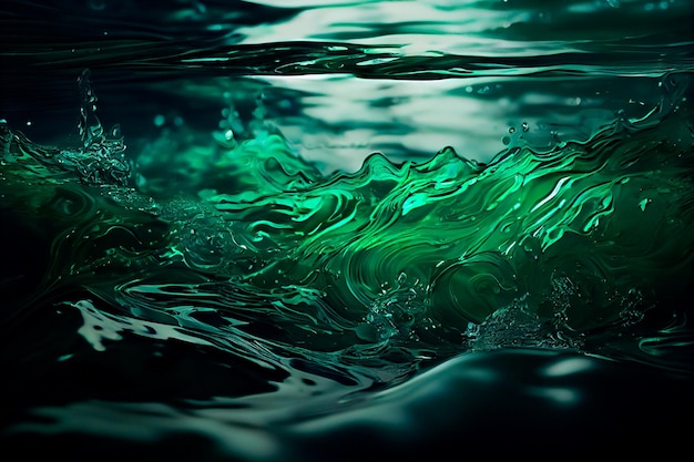 Onde d'acqua su uno sfondo astratto banner estivo con spazio di copia Generative AI