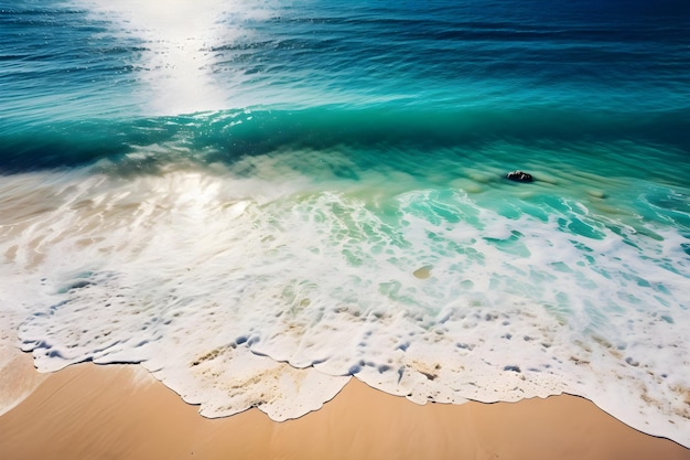 Onde oceaniche su una spiaggia sabbiosa IA generativa 1