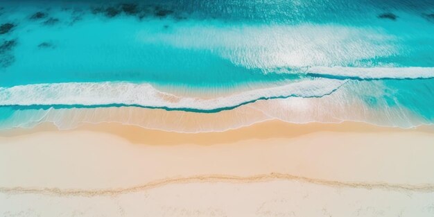 Onde su una spiaggia tropicale di sabbia bianca