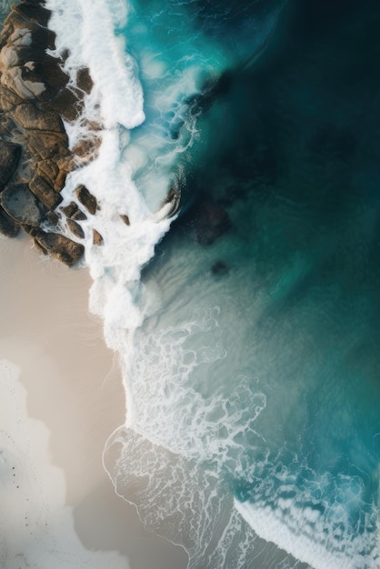 Onde su una spiaggia tropicale di sabbia bianca