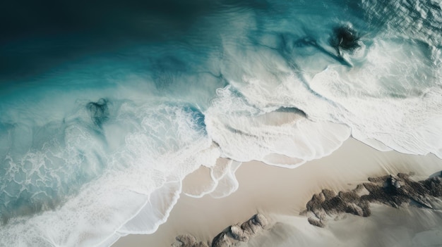 Onde su una spiaggia tropicale di sabbia bianca